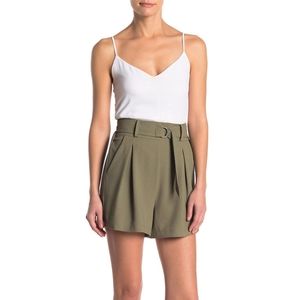 High waisted belted shorts